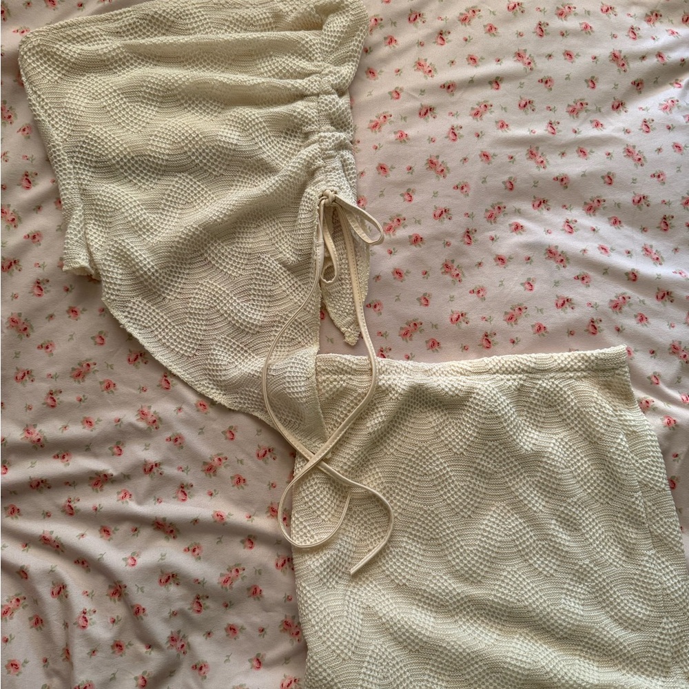 SHEIN Cream Mini Skirt